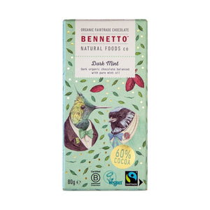 Bennetto Organic Dark Mint Chocolate 80g