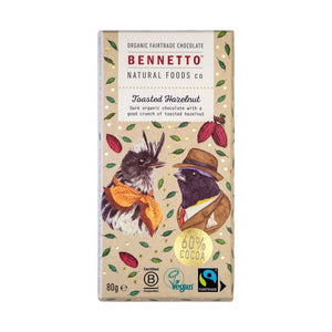 Bennetto Organic Toasted Hazelnut Chocolate 80g