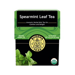 Buddha Teas Organic Herbal Tea Bags Spearmint Leaf Tea 18 Pack