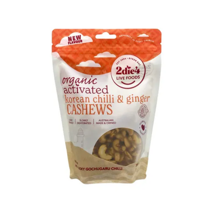 2die4 Live Foods Organic Activated Korean Chilli & Ginger Cashews 300g