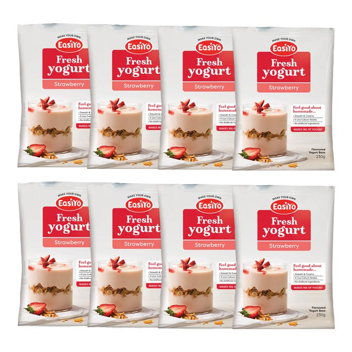 EasiYo Everyday Range Strawberry Yoghurt Base 230g Carton of 8
