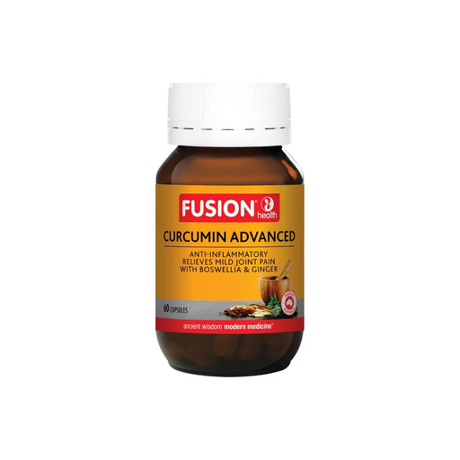 Fusion Health Curcumin Advanced 60 Tablets bottle for joint health and inflammation relief.
