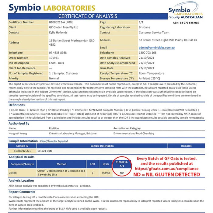 GF Oats Quick Oats 1kg