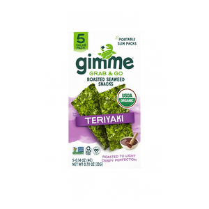 Gimme Roasted Seaweed Snacks Grab & Go Teriyaki 5x4g