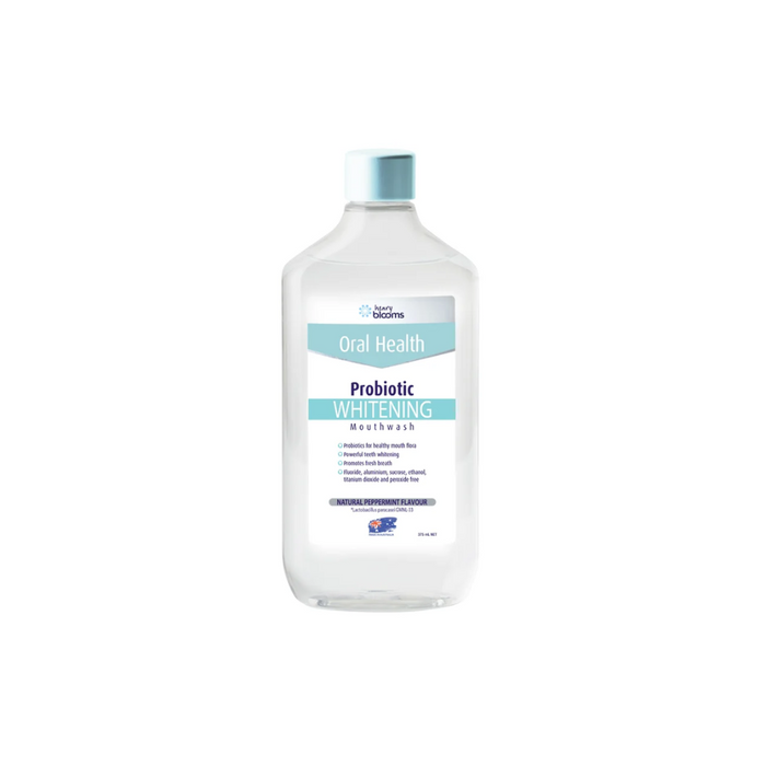 Henry Blooms Oral Health Probiotic Mouthwash Whitening Peppermint 375ml