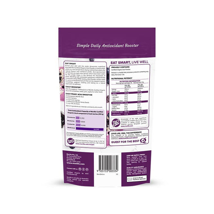 Morlife Acai Powder Certified Organic 80g