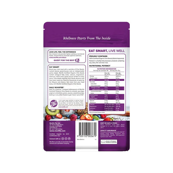 Morlife Chia Seeds Certified Organic
