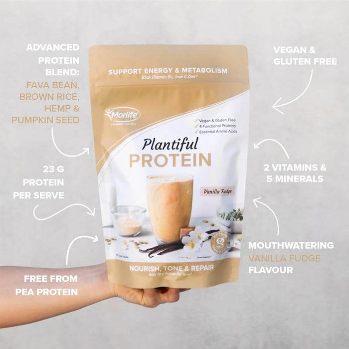 Morlife Plantiful Protein Vanilla Fudge 440g