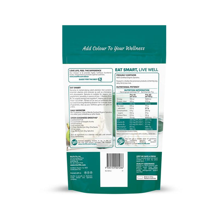 Morlife Spirulina Powder Certified Organic