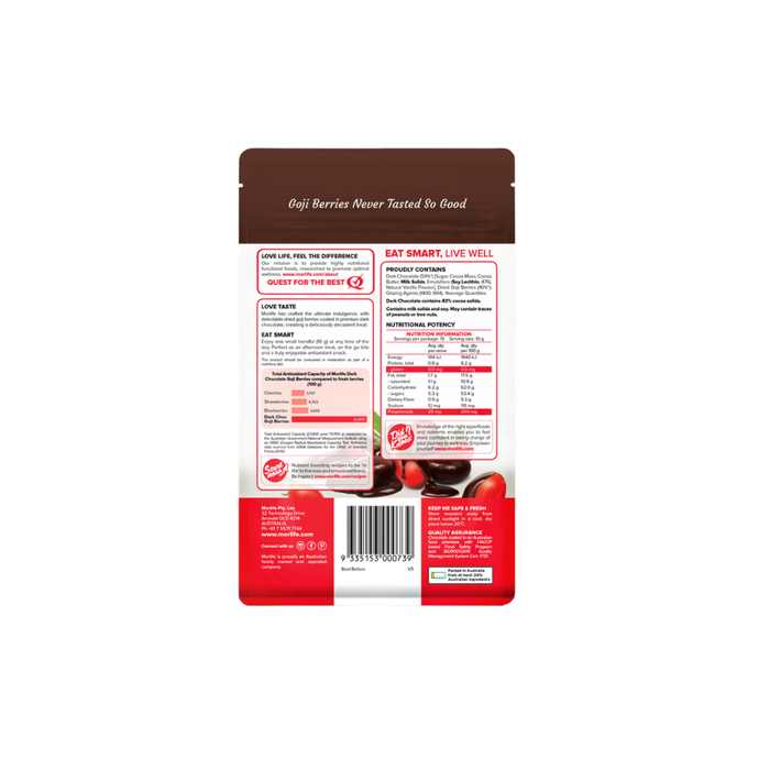 Morlife Dark Chocolate Goji Berries 150g