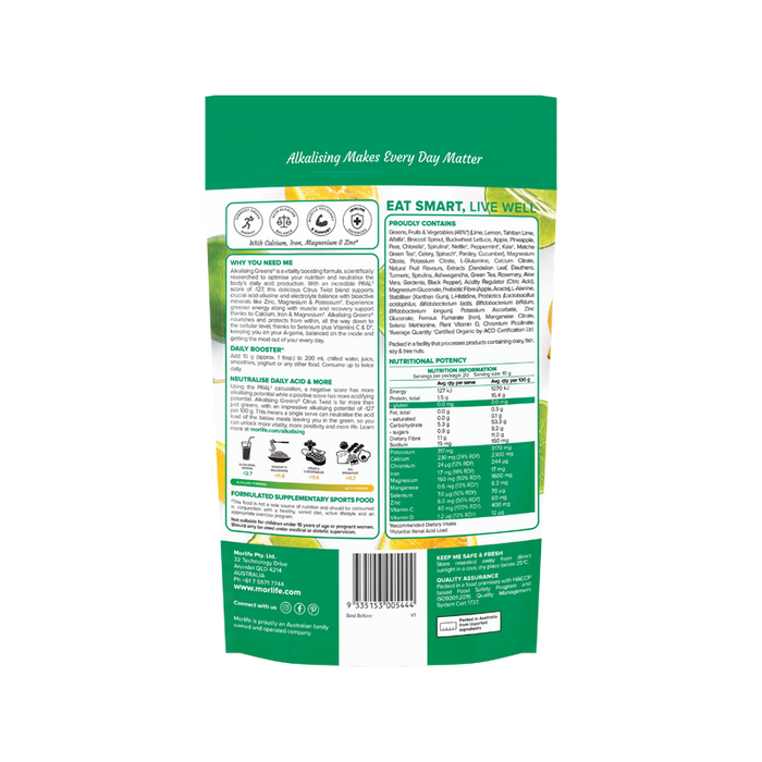 Morlife Alkalising Greens® Citrus Twist 200g