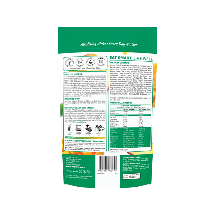 Morlife Alkalising Greens® Tropical Crush 200g