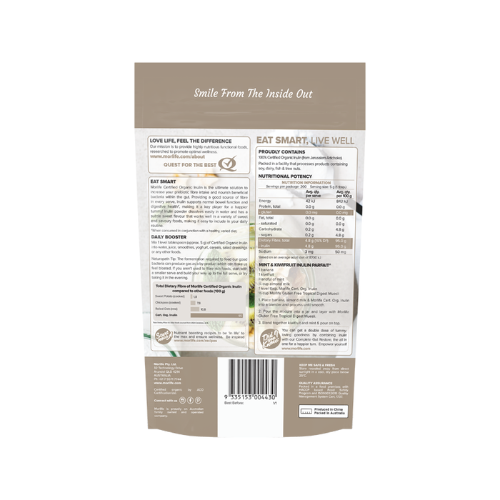 Morlife Inulin Powder Certified Organic
