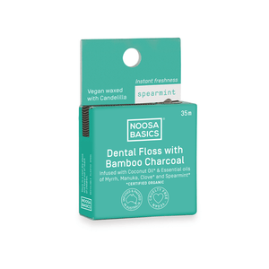 Noosa Basics Spearmint Dental Floss with Activated Charcoal 35m