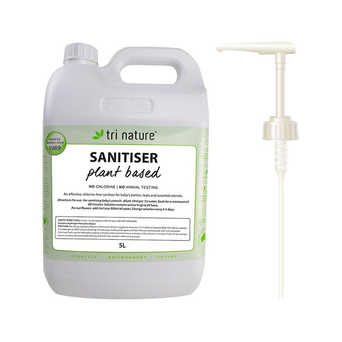 Tri Nature Chlorine Free Sanitiser Bulk with pump 5L