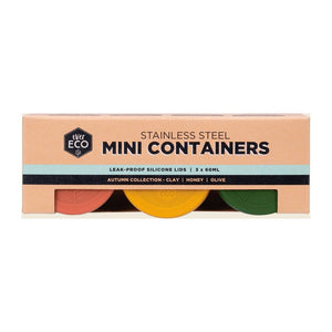 Ever Eco Stainless Steel Mini Containers Autumn Leak Resistant 3 Pack