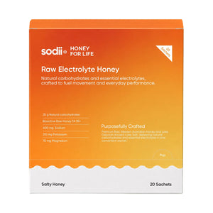 Sodii Raw Electrolyte Honey Salty Honey 20 x 34g Sachets