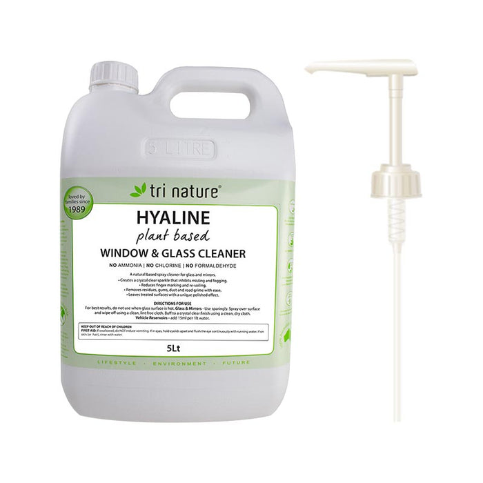 Tri Nature Hyaline Glass & Window Cleaner Bulk with pump 5L