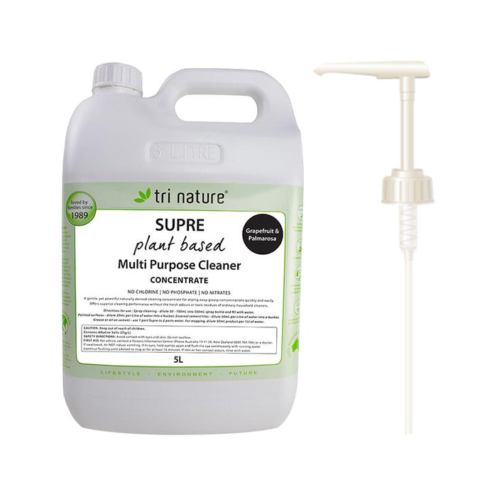 Tri Nature Supre Grapefruit & Palmarosa Multi Purpose Cleaner Concentrate Bulk with pump 5L
