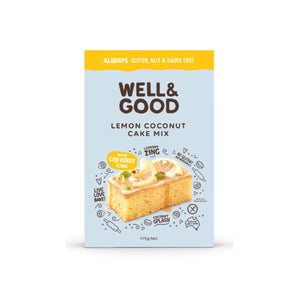 Well & Good Lemon Coconut Cake Mix with Goji Berry Icing 475g