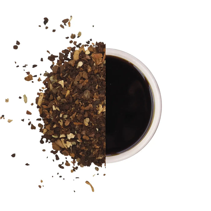 Brewed Kintra Dandy Chai with roasted roots and spices