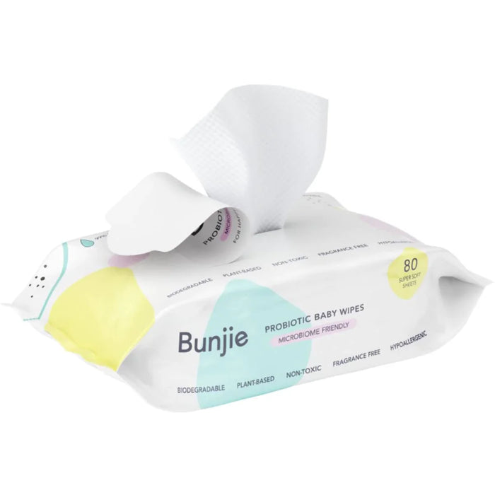Bunjie Probiotic Baby Wipes 80 Super Soft Sheets