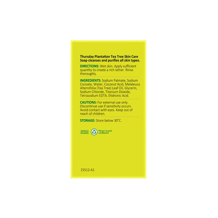 Thursday Plantation Tea Tree Skin Care Soap Bar 3 x 125G Pack pack image 2
