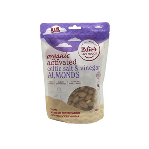 2die4 Live Foods Activated Organic Celtic Salt & Vinegar Almonds 300g