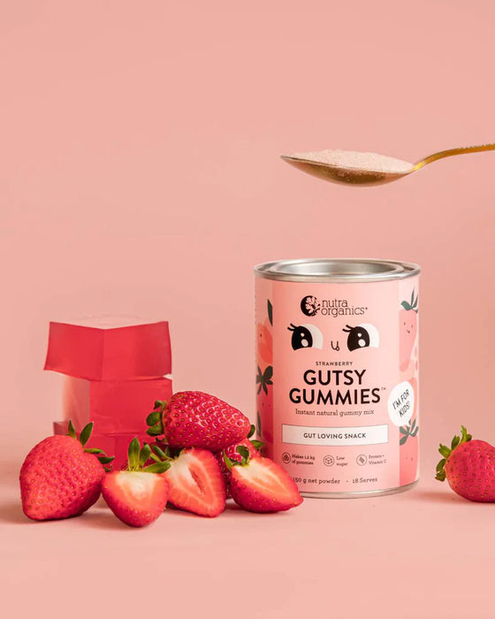 Nutra Organics Gutsy Gummies Strawberry 18 Servings 150g