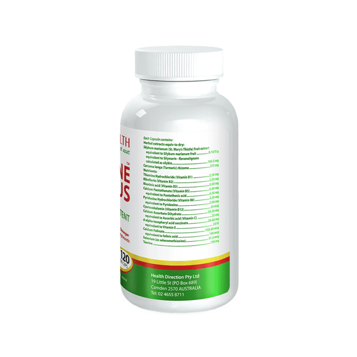 Cabot Health LivaTone Plus back label