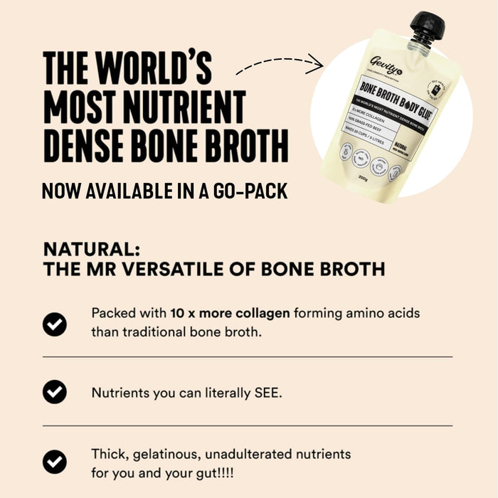 Gevity Rx Bone Broth Body Glue Natural Go 200g Pouch