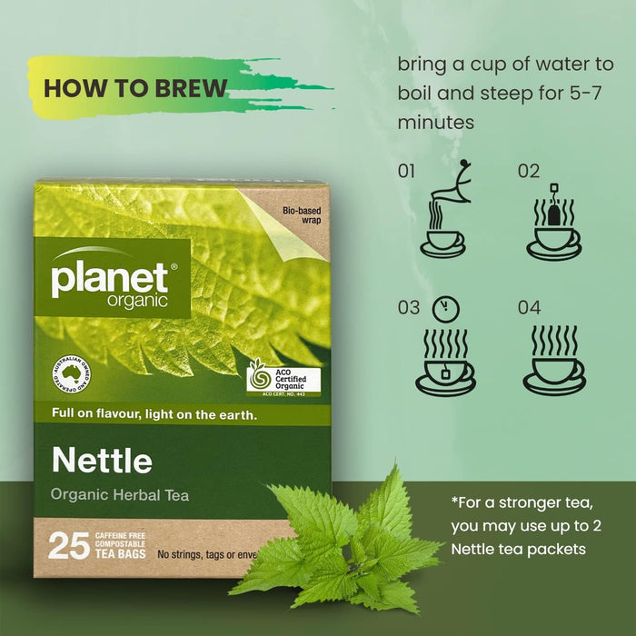 Planet Organic Herbal Tea Bags Nettle 25 Tea Bags