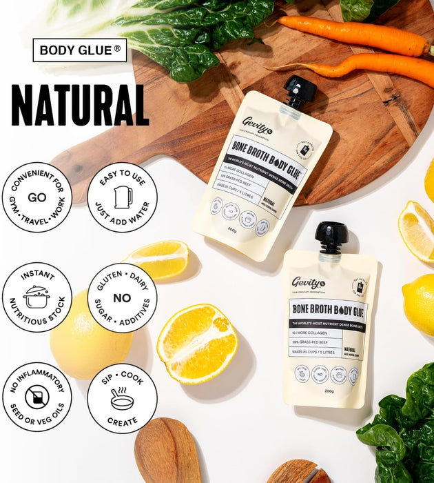 Gevity Rx Bone Broth Body Glue Natural Go 200g Pouch