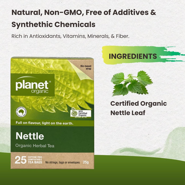 Planet Organic Herbal Tea Bags Nettle 25 Tea Bags