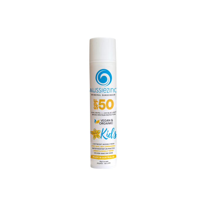 AussieZinc Kids SPF50 Organic Mineral Zinc Sunscreen 100g