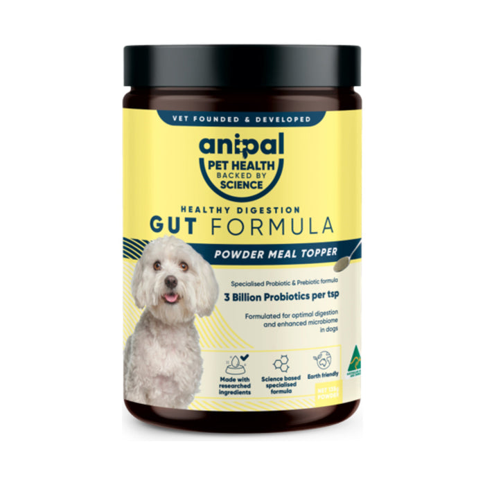 Anipal Healthy Digestion Gut Formula Powder Meal Topper for Dogs 135g front pack