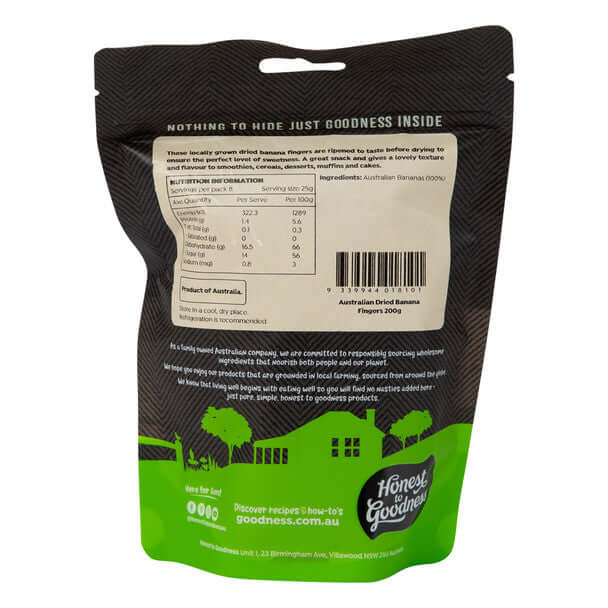 Honest to Goodness Australian Dried Banana Fingers 200g
