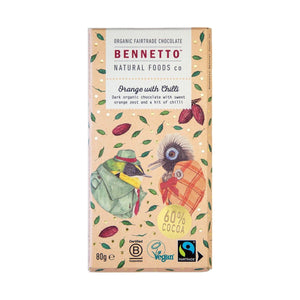Bennetto Organic Orange with Chilli Chocolate 80g