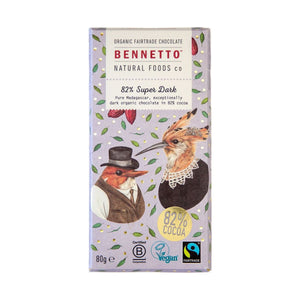 Bennetto Organic 82% Super Dark Chocolate 80g