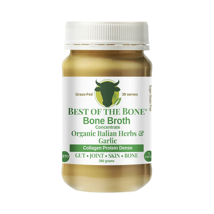 Best of the Bone Bone Broth Beef Concentrate Organic Italian Herbs & Garlic 390g