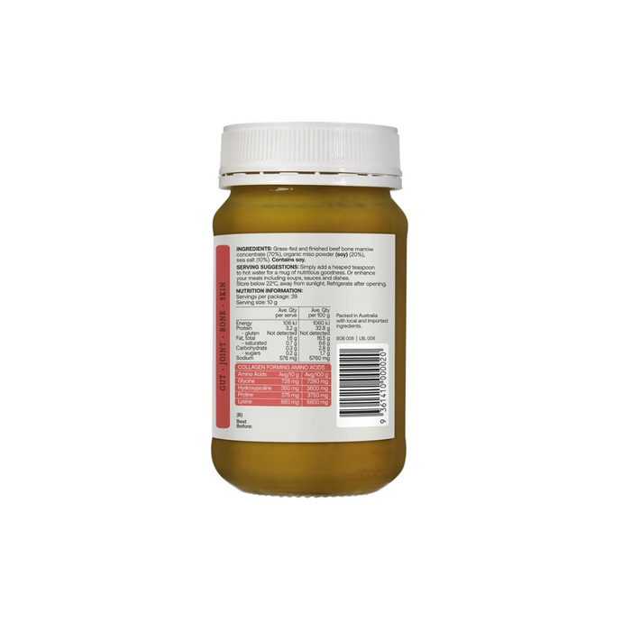 Best Of The Bone Bone Broth Beef Concentrate Organic Miso 390g