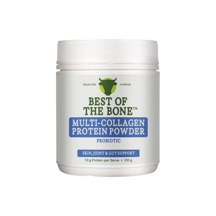 Best of the Bone Healing Multi-Collagen Protein Powder Gut & Immunity Blend with Probiotic Spores Unflavoured 210g