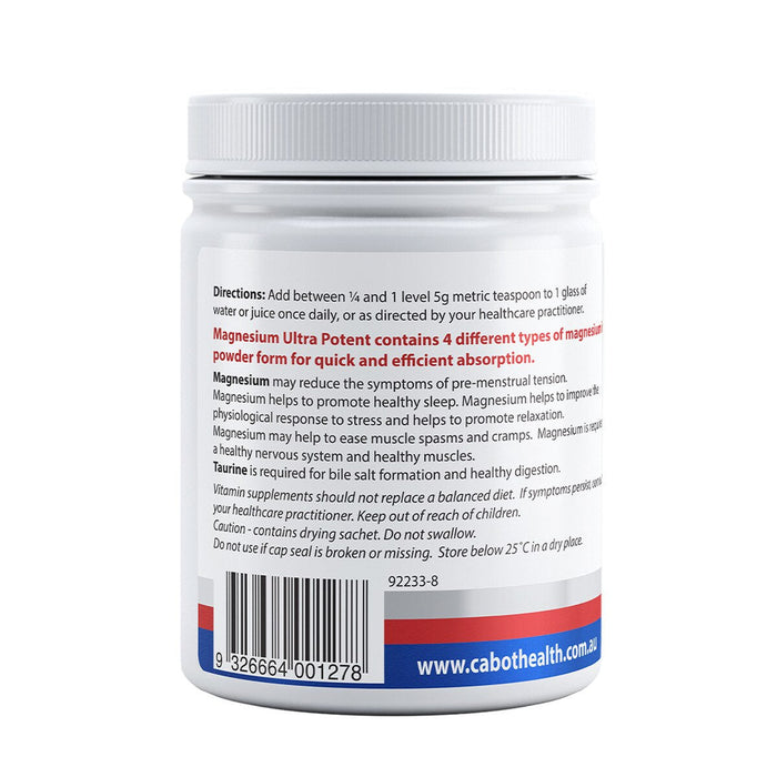 Cabot Health Ultra Potent Magnesium Powder Citrus 465g