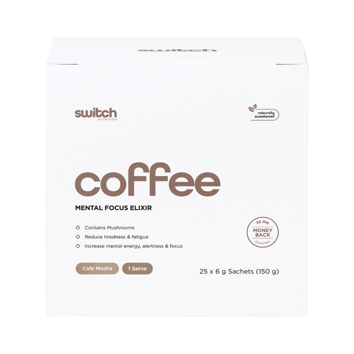 Switch Nutrition Coffee Mental Focus Elixir Cafe Mocha 25 Pack