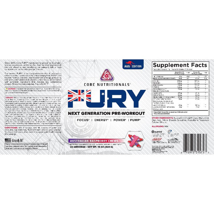 Core Nutritionals Fury Pre Workout 424g