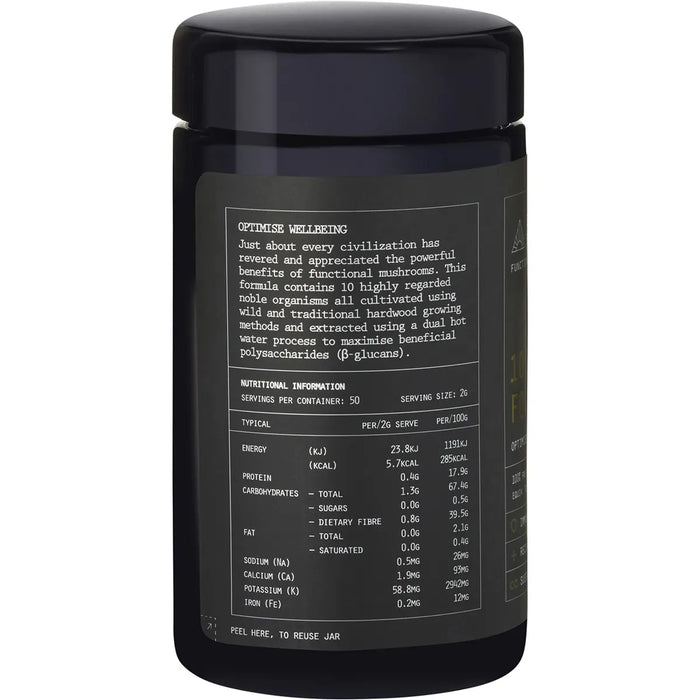 Evolution Botanicals 10 Mushroom Formula Optimise Wellbeing 100g