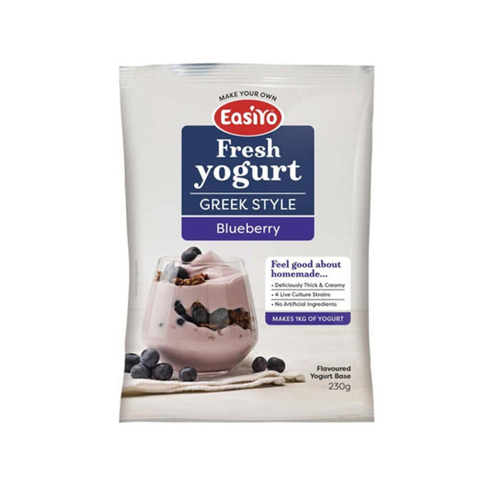 EasiYo Greek-Style Blueberry Yogurt Base 230g Carton of 8