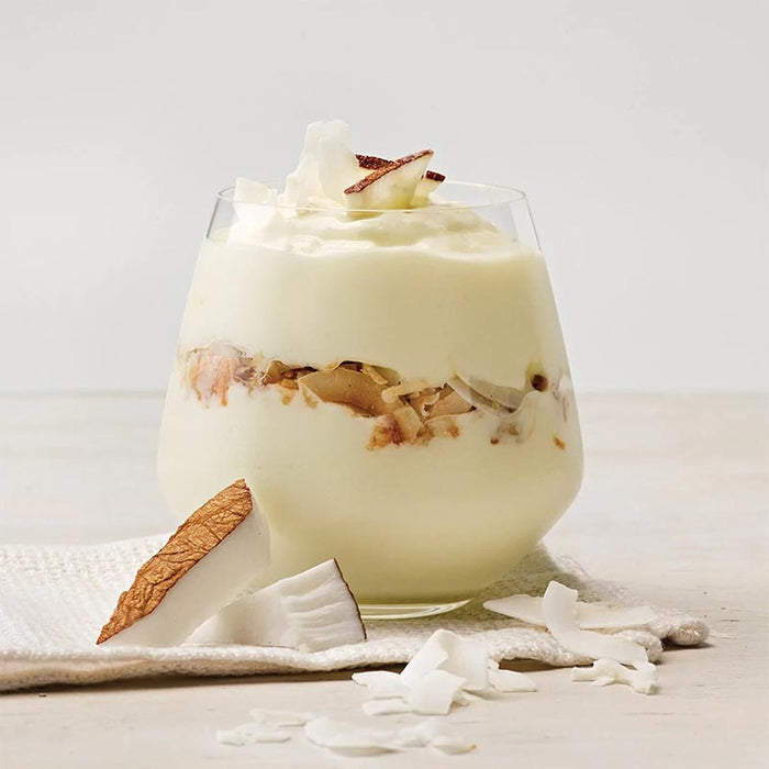 EasiYo Greek-Style Coconut Yogurt Base With Coconut Bits 240g Carton of 8