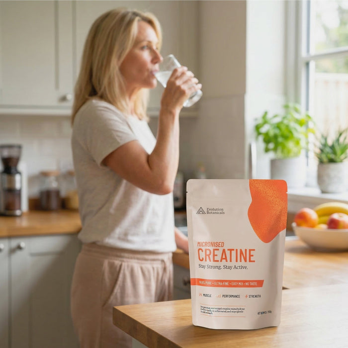 Evolution Botanicals Micronised Creatine benefits panel