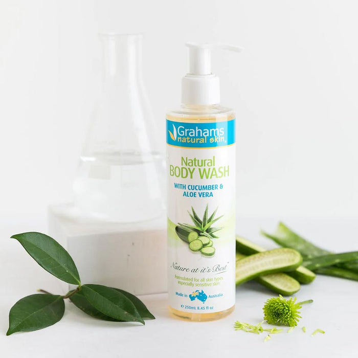 Grahams Natural Body Wash with Cucumber & Aloe Vera 250ml